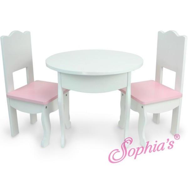 La Table et ses 2 chaises pour poupées - Sophia's
