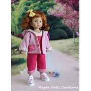 Tenue Rose Impatience pour poupée Boneka - Magda Dolls Creations