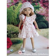Tenue Poivre blanc chapeau pour poupée Little Darling - Magda Dolls Creations
