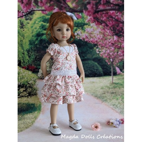 Tenue Rose des Prés pour poupée Little Darling - Magda Dolls Creations